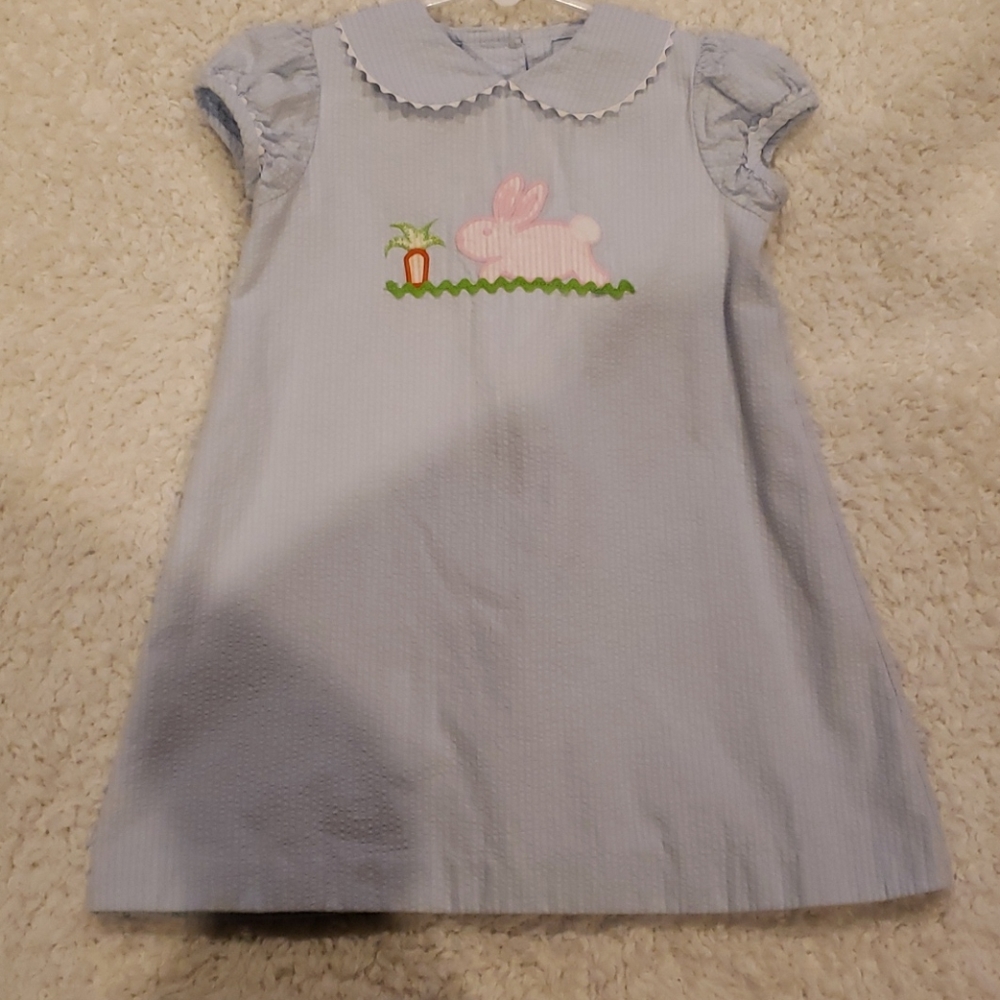 Little English Blue bunny dress 3T